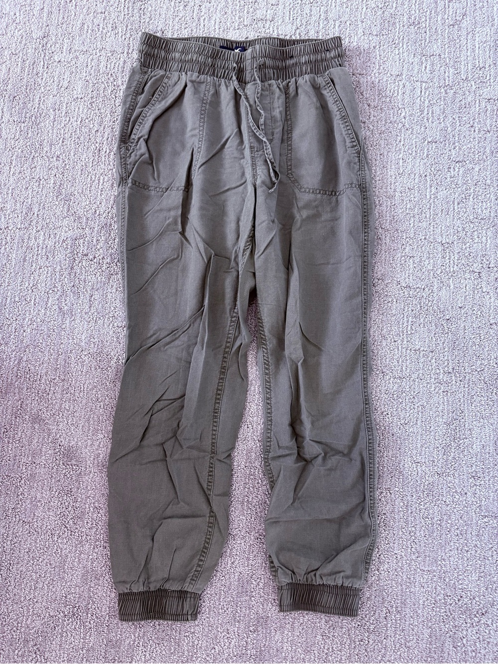 Hollister Olive Jogger Pants with Elastic Waist